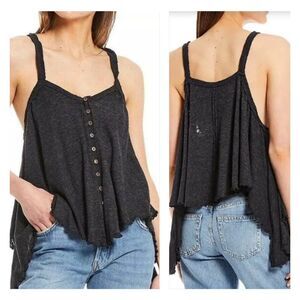 FREE PEOPLE We The Free Dream Weaver Tank Coconut Shell Buttons, Sz S